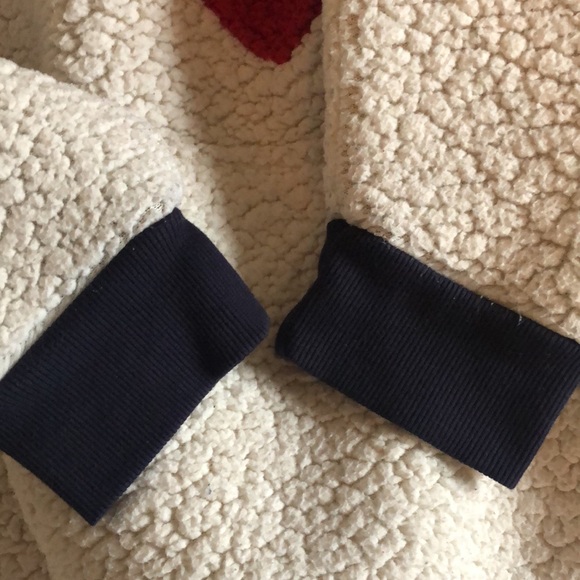 Tommy Hilfiger Fleece Quarter Zip Red Blue Long Sleeve Pullover Sweater Size L - Picture 7 of 12